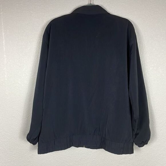 Vintage Mureli 90s Y2K Airline Travel Black Bomber Jacket Full Zip Embroidered M - Picture 3 of 11